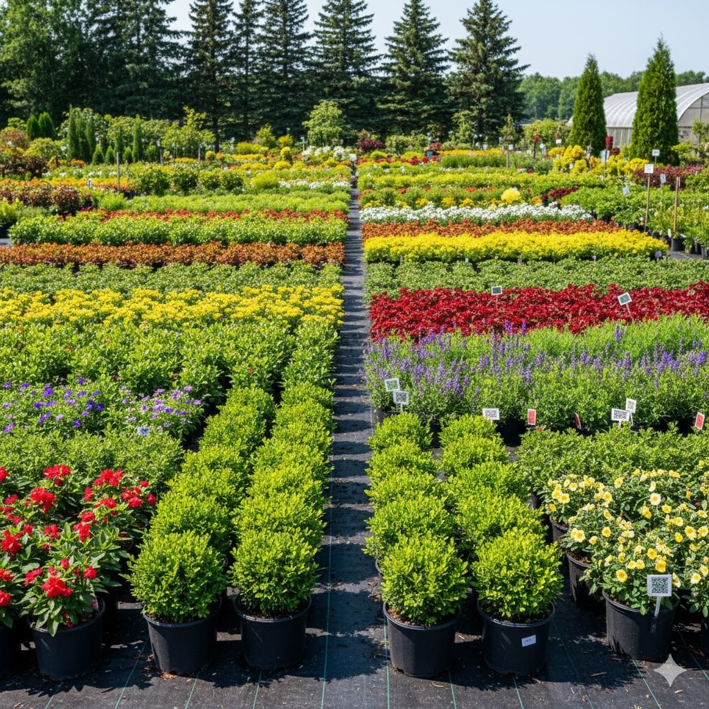 Wide display of plant inventory