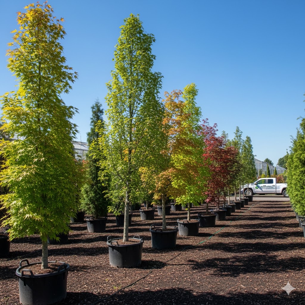 Trees and large plant specimens
